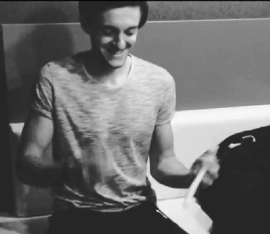 Backstage warming up